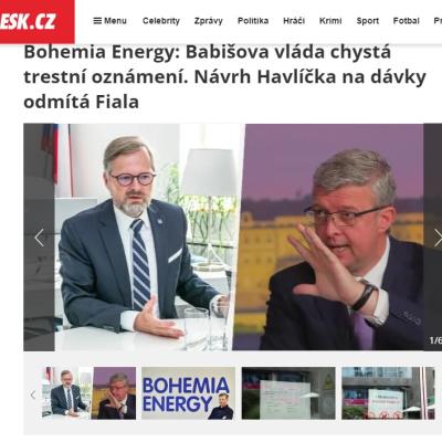 Andrej Babiš označil lidi okolo Bohemia Energy za podvodníky