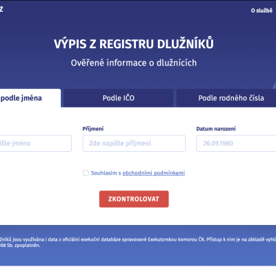 Varování k webům: dluznickyregistr.cz, registrdluzniku.cz, exekuceinfo.cz, exekucniregistr.cz jsou prověřovány ČOI, PČR a ÚOOÚ