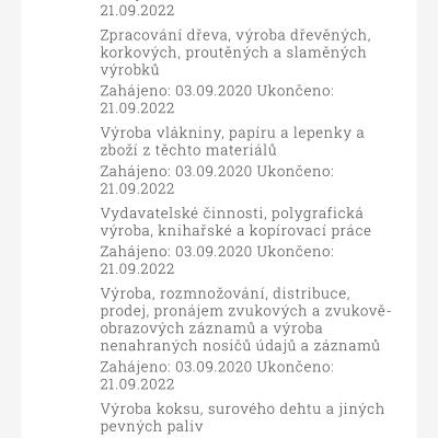 živnostenské listy uzavřeny