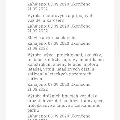 živnostenské listy uzavřeny