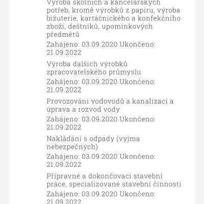 živnostenské listy uzavřeny
