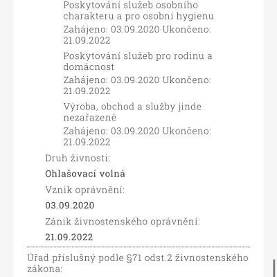 živnostenské listy uzavřeny