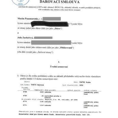 Maxim Ponomarenko převádí majetek