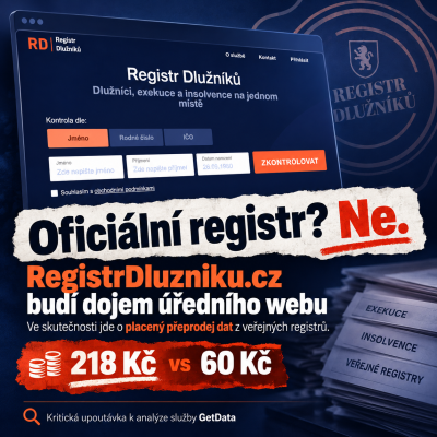 RegistrDluzniku.cz: Státní lev, paragrafy a předražené výpisy. Soukromá GetData vydělává na dojmu úředního registru