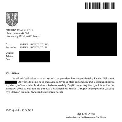 Kateřina Přikrylová – neoprávněné podnikání potvrzeno úřadem, čelí i podezřením z trestných činů