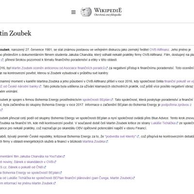 Martin Zoubek se dočkal zápisu na Wikipedia