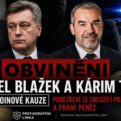 Pavel Blažek, Kárim Titz a Radomír Daňhel byli obviněni v bitcoinové kauze pro podezření ze závažné finanční kriminality