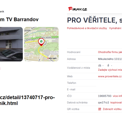 Firma pracuje pro zájmy Jana Čermáka