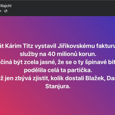 zdroj: Jindřich Rajchl informoval, kolik si naúčtovat za služby Kárim Titz