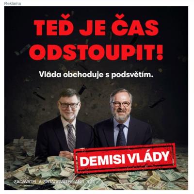 Hnutí ANO tvrdí, že vláda obchoduje s podsvětím. Přísaha mluví o zločinecké organizaci